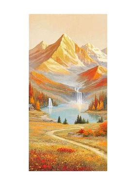 聚宝盆山水客厅玄关手绘油画