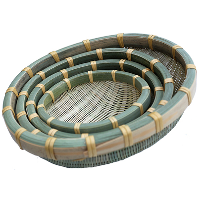 加厚竹箩筐洗菜篮圆形头层皮簸箕