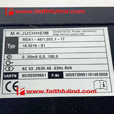 议价Jumo 00309661 久茂全新温控器 MDA1-48/1-052-1-17