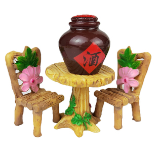 迷你仿复古中式酒坛酒瓶 微景观桌面盆栽造景摆件微缩模型diy装饰