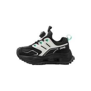 jeep男童鞋子春季2025新款休闲皮面童鞋春款跑步鞋学生儿童运动鞋