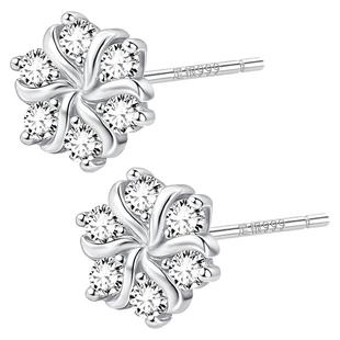 999纯银耳钉男单只小众设计雪花耳环2026年新款潮养耳洞男款耳饰