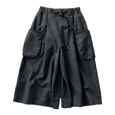 女式棉麻山系工装风裙裤（炭灰）