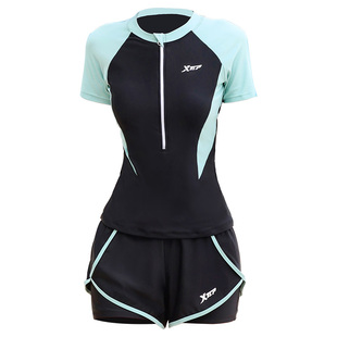 特步泡温泉分体泳衣女2026新款运动平角保守女孩遮肚显瘦度假泳装