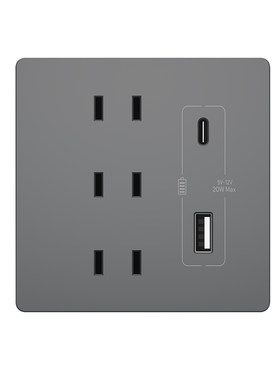 国际电工墙壁插座Type-C/USB快充
