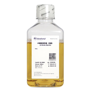 BIOSHARP LIFE SCIENCES 白鲨 BL1058A LB液体培养基(无菌)LB肉汤培养基用于各种细菌培养  500ml/瓶 6瓶/箱