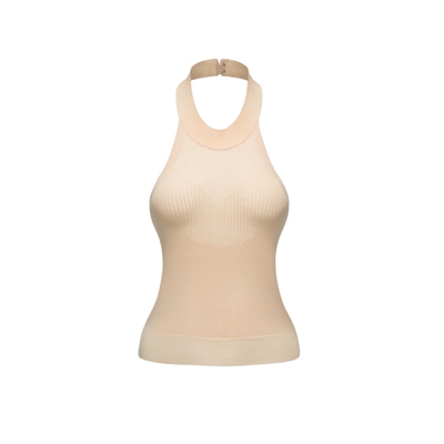 针织镂空气质挂脖性感无袖背心