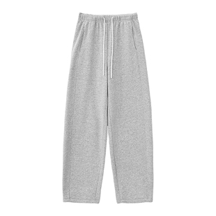 SEAWHEN海维恩冬季新款两穿加绒卫裤宽松百搭高腰休闲裤女长款