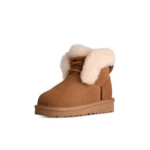 UGG童鞋秋冬新款大童小童休闲系带短筒雪地靴懒人毛毛鞋1174632