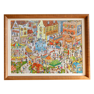 实木拼图框1000片相框挂墙500装裱画框300定制海报裱框空框架DIY