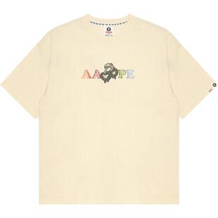 Aape旗舰店女装春夏渐变彩色印花休闲潮流短袖T恤1690XXO