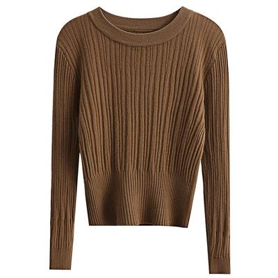 别致修身圆领打底衫女2025秋冬新款高级感毛衣内搭长袖针织衫上衣