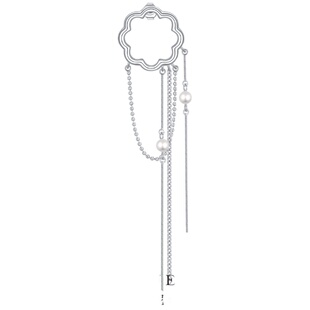 MissQueeny奎妮小姐|水月镜花中式花朵流苏单只耳钉甜酷个性