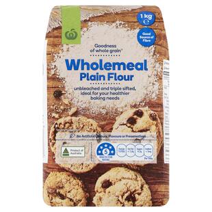 澳洲代购Woolworths Wholemeal Plain Flour全麦面粉 1kg