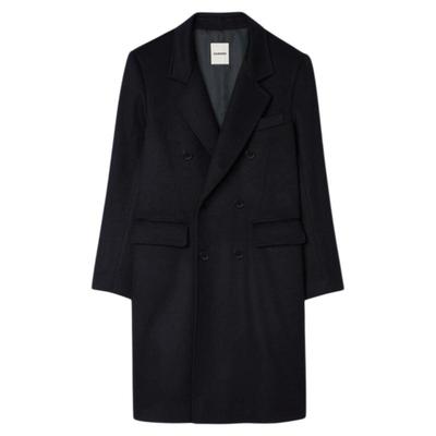 法式绵羊毛翻领长款大衣