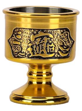 财神纯铜招财进宝铜酒杯关公佛堂