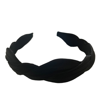 Manggis子夜拾分 复古港风光泽缎面花瓣发箍波浪交叉麻花头箍秋冬