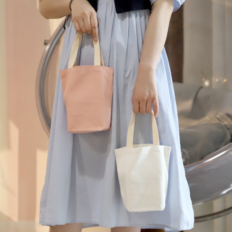 新品 单色简约帆布咖啡布包手拎包零钱包杯套雨伞保护套手拎布包