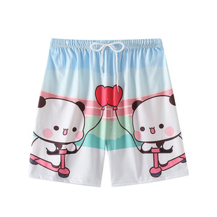 甜美夏季一二布布男女情侣短裤运动裤潮流沙滩裤子可爱家居短睡裤