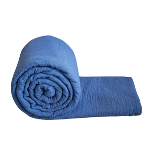 复古蓝A类纯棉盖毯单双人纱布床单平整不皱卧室亲肤全棉空调被子