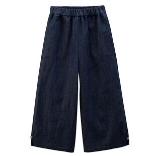 哈齿童装女童休闲长裤春秋宽松阔腿裤透气亲肤直筒裤儿童牛仔裤薄