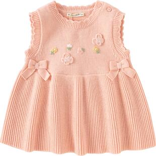 【商场同款】戴维贝拉女童毛衣背心春装女宝针织裙式上衣马甲童装