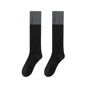 潇潇玲珑阁小腿袜子女秋冬季纯棉高筒袜日系学院风拼色瘦腿长筒袜