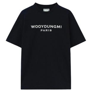 新品WOOYOUNGMI26春夏男士潮流时尚通勤日常舒适LOGO款短袖T恤