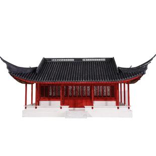 木质仿古风建筑模型diy手工益智拼装榫卯结构摆件四角亭子 流觞亭