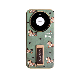 复古小马新款适用华为mate80手机壳旋转支架防摔腕带mate70pro全包红色马年高档皮纹mt60保护套超薄por+外壳