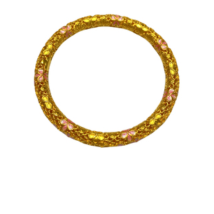 金包银手镯女爆款桃花珐琅金镯子黄金同款真金素圈闭口送老婆礼物