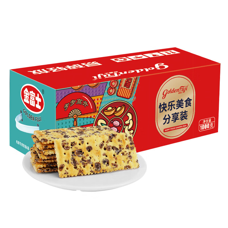 金富士海盐黑麦苏打奶盐夹心饼干