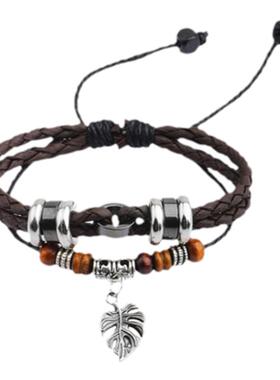 镂空树叶手工编织简约百搭手链女