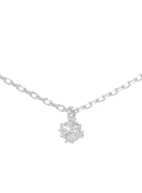 弥音925纯银锁骨链水钻宝石女