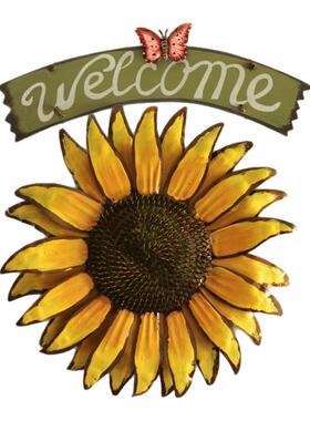 复古怀旧粗矿welcome太阳花铁艺
