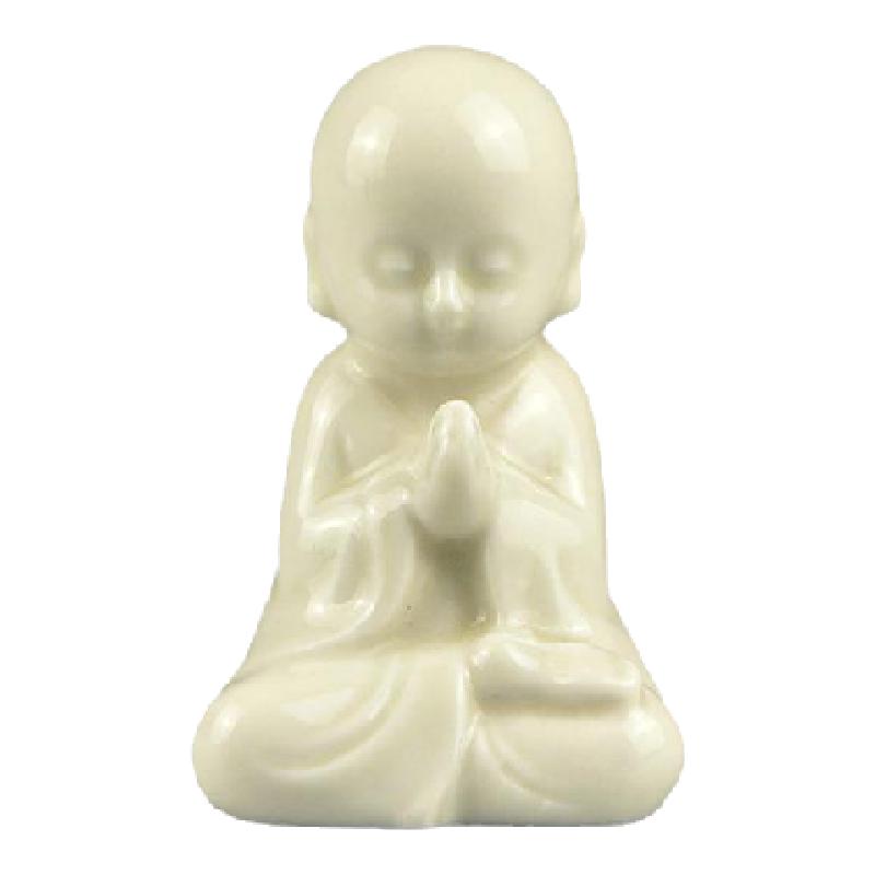 定窑牙白釉童子小摆件迷你