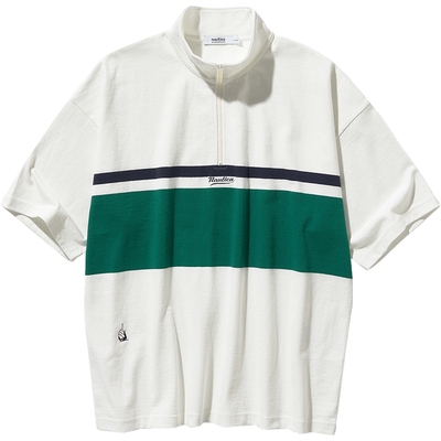 【官方正品】nautica白帆 日系中性撞色条纹半拉链短袖PoloKW4251