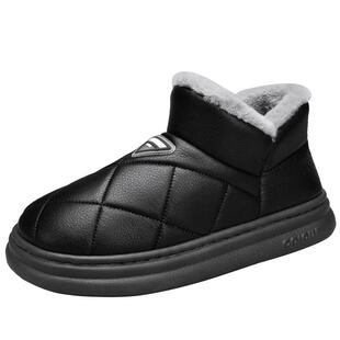 东北棉拖鞋男冬季皮毛一体加绒保暖全包跟棉鞋防寒防水居家面包鞋