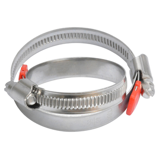 德式不锈钢304带护套喉箍红色套帽卡箍带宽12mm管箍0.7mm厚收紧箍