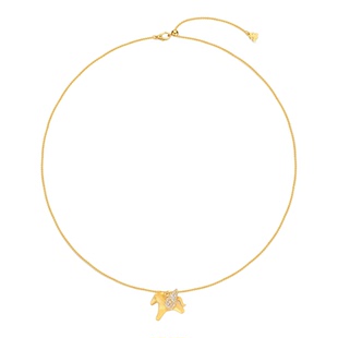 G XIAOXIAO 镀K金 轻奢气质高级感中式拉丝小飞马项链 F16X409