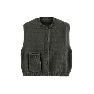 砚台家女童纯棉毛衣马甲秋冬季儿童红色针织开衫背心女宝春款坎肩