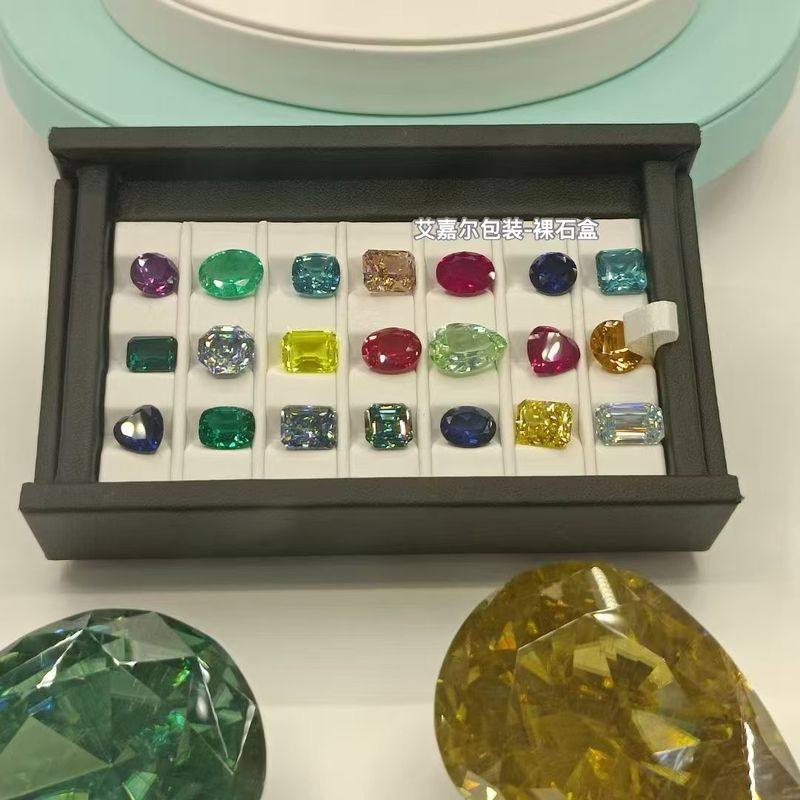 现货  磁铁盖间隔宝石盒 彩宝盒
