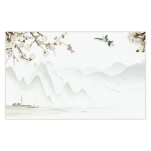 壁布定制现代中式3D花鸟电视背景墙壁纸卧室墙纸客厅影视墙布壁画