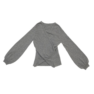 ”蚂蚁腰神器“100%山羊绒纯色百搭V领交叉针织衫