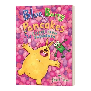英文原版绘本 Blue Barry & Pancakes Escape from Balloonia 兔子蠕虫和青蛙的故事2 精装绘本 英文版 进口英语原版书籍