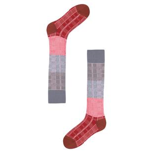 AR渐变格纹显瘦美腿及膝小腿袜女2026新款堆堆长筒袜AlmondRocks