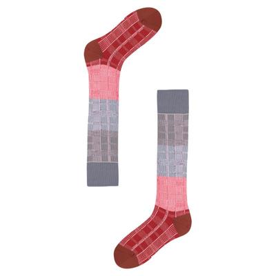 AR渐变格纹显瘦美腿及膝小腿袜女2026新款堆堆长筒袜AlmondRocks