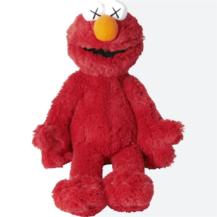 KAWS联名合作款 X X 芝麻街毛绒公仔王源同款艾莫甜饼怪礼物娃娃