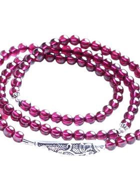 石榴石带证书多层手串紫牙乌