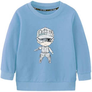 工作细胞血小板白血球动漫周边圆领卫衣男女大中小儿童装学生长袖